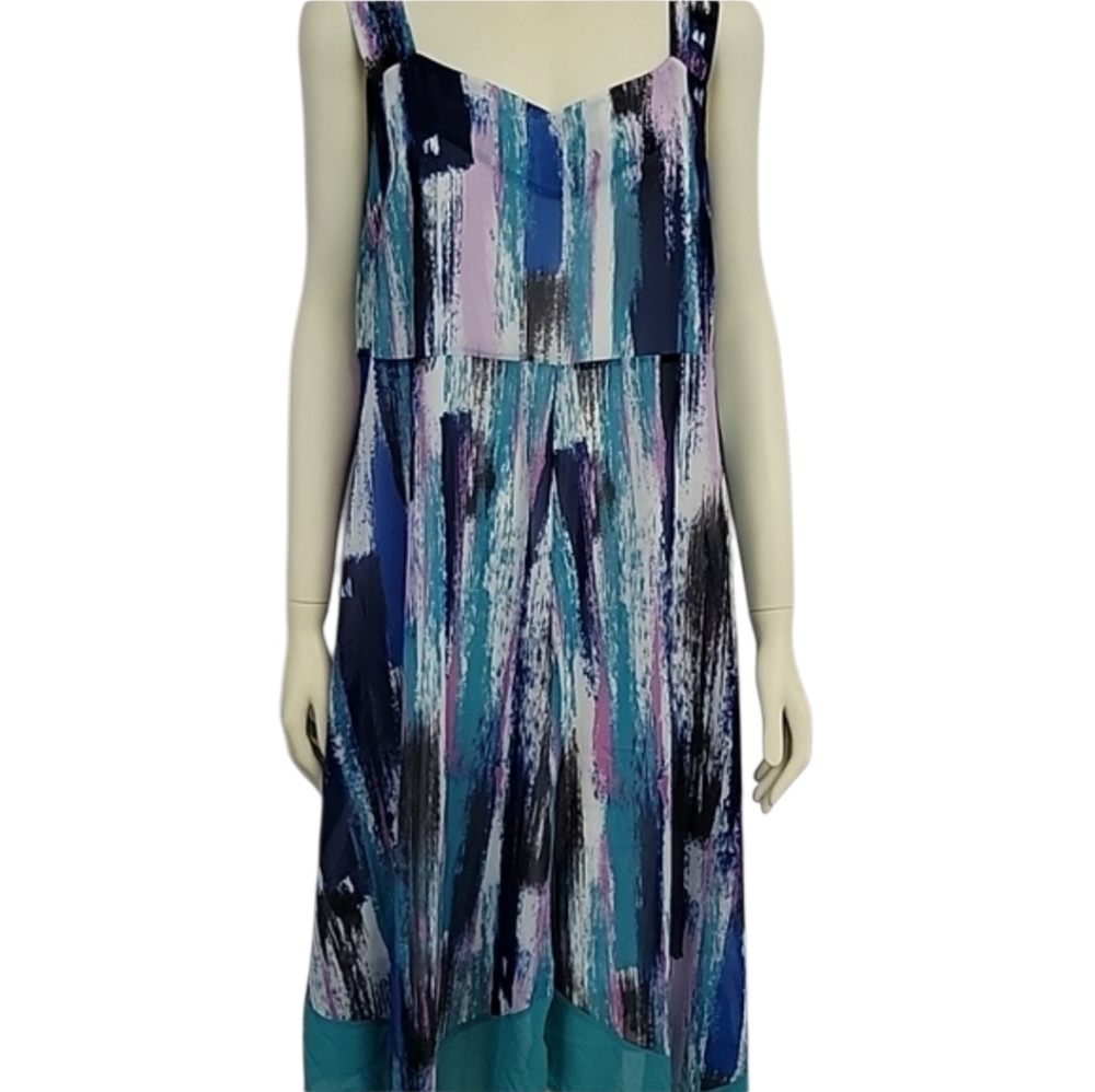 Catherines Scarf Hem Midi Sleeveless Dress - Picture 2 of 8